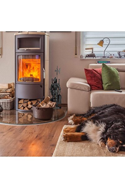 özçanci Modern Lüks Şövalye Şömine Kuzine Maşa Kürek Fırça Takımı