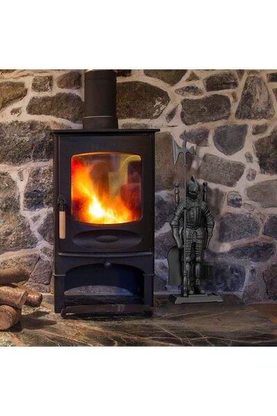 özçanci Modern Lüks Şövalye Şömine Kuzine Maşa Kürek Fırça Takımı