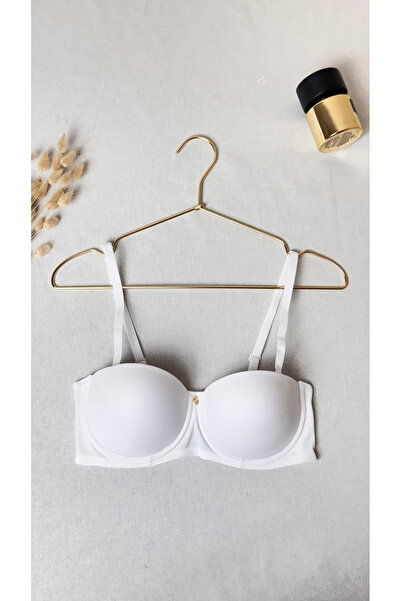 HEROSE Strapless Half-Padded Underwire Micro Fabric Bra Single