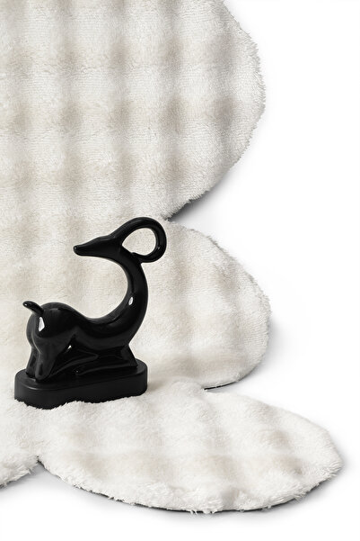 Raschel Carpet Lazer Kesim Krem Yumuşak Bubble Kaymaz Özel Taban Peluş Halı Yolluk