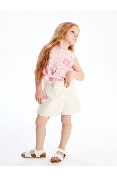 LC Waikiki Özmarka Fustă scurtă brodată pentru fete, cu talie elastică, sezon...