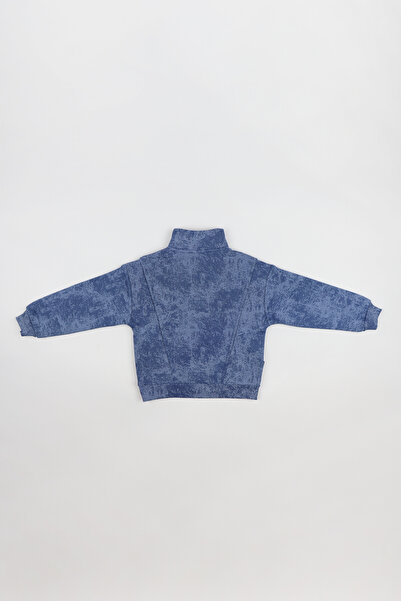 SEUZ KIDS CHILDREN'S CLOTHES İndigo Desenli 3 Iplik Şardonlu Erkek Çocuk Takım – Kışlık Eşofman Seti