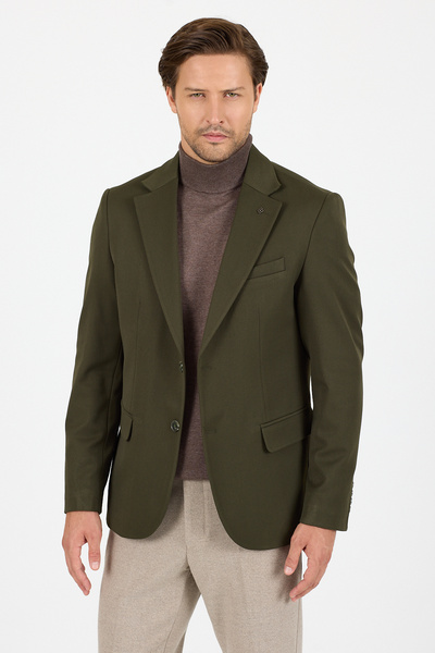 Frappoli Rollex Men's Khaki Lycra Fabric 2026 Winter Sports Blazer Jacket