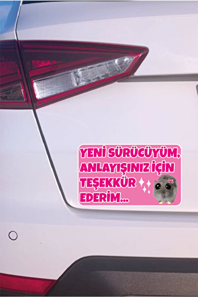 CanCo Store Acemi Sürücü Yeni Sürücü Sticker 22x13 Cm Su Geçirmez Sticker Araba Motor Duvar Cam Etiket Sticker