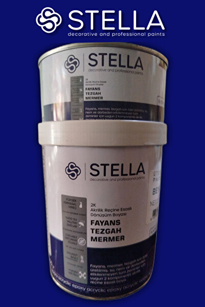 Stella Fayans Boyası Tezgah, Mermer, Ahşap, Mobilya, Cam, Seramik, Kapı Boyası 1LT