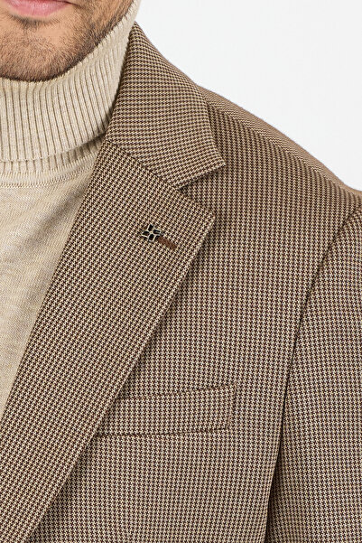 Frappoli Yumas Чоловічий кавовий еластичний бавовняний трикотажний спортивний блейзер