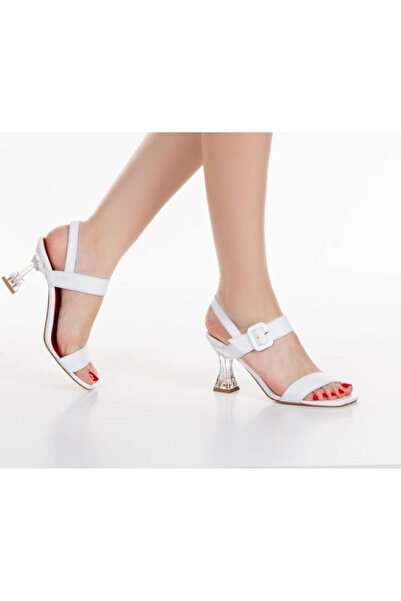 Ramer Prava koža Prozirna štikla sa jednim remenom Sa kopčom Bijele žene Cipe...