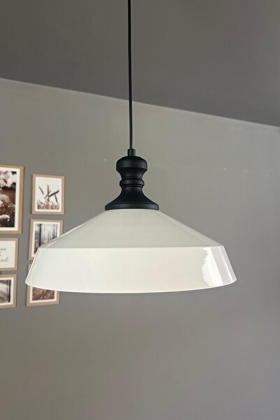 Bamyum Lema Beyaz Tekli Avize Siyah Tokmak Başlık Sarkıt Lamba Restoran Cafe Salon Avizeleri