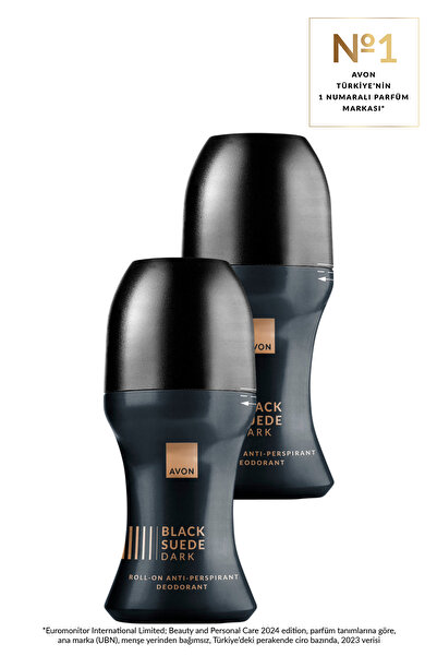 AVON Black Suede Dark Erkek Rollon 50 Ml. İkili Set