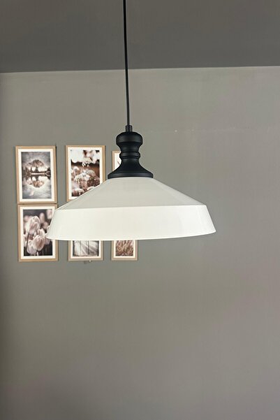 Bamyum Lema Beyaz Tekli Avize Siyah Tokmak Başlık Sarkıt Lamba Restoran Cafe Salon Avizeleri