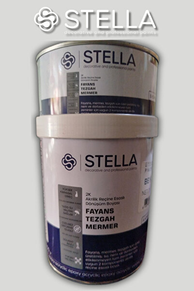 Stella Fayans Boyası Tezgah, Mermer, Ahşap, Mobilya, Cam, Seramik, Kapı Boyası 1LT