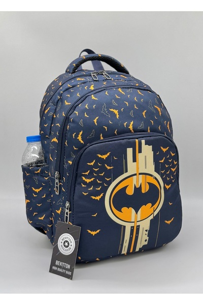 Bevitton Character Printed Boy's Primary School Bag Orthopedic 3-Piece Set Navy Blue Primary School Bag
