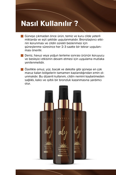 Aly Bronzlaştırıcı Güneş Yağı - 200ml.