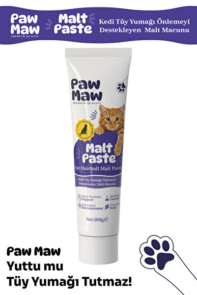 Paw Maw Malt Paste 100 gr Kedi Tüy Yumağı Önlemeyi Destekleyen Malt Macunu