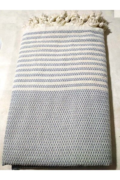 Mandaş Pamuklu Kaymaz Hasır Dokuma Koltuk-Çekyat Örtüsü (180x220)-A.Mavi