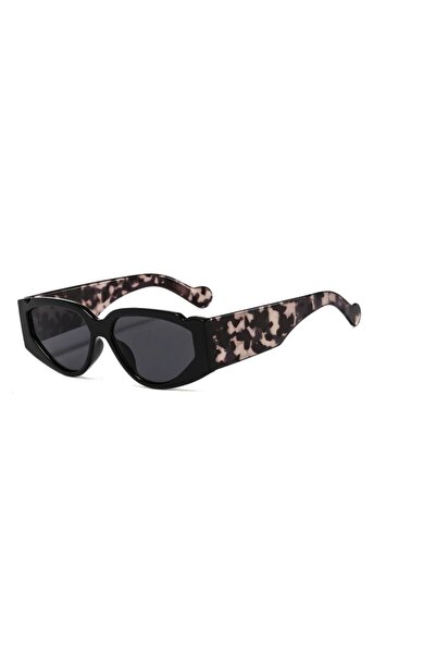 Toz Vintage Showy Black Leopard Pattern Bone Frame Vintage Retro Sunglasses
