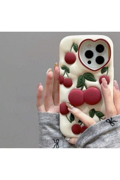 FİŞNEİLETİŞİM İPHONE 14 PROMAX UYUMLU KİRAZ DESENLİ KILIF