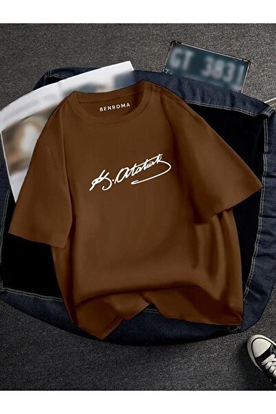 BENROMA Υπερμεγέθη Ατατούρκ με στάμπα Unisex Tisort