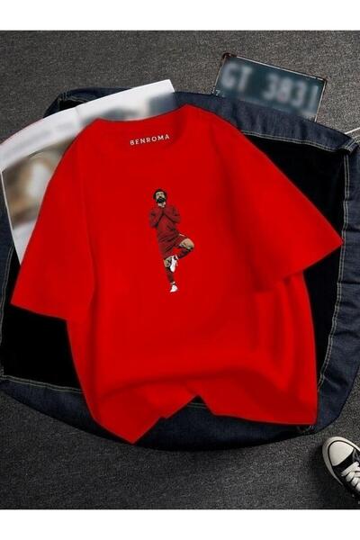 E-ROMA Μπλουζάκι Unisex με στάμπα ποδοσφαιριστή μεγάλου μεγέθους