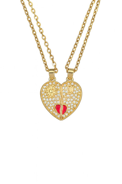 uğurlu dükkan Half Heart Stone Necklace