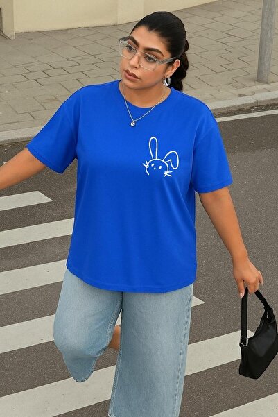 DM DOLCE MORE Tricou unisex cu imprimeu iepure de mărime mare