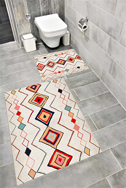 Bordo Halı Set de covorașe de baie decorative lavabile, cu absorbție de apă, ...