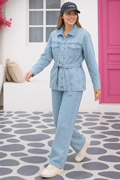 newmisal Belted Jeans Suit