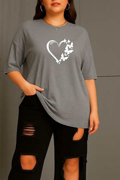 DM DOLCE MORE Large Size Heart Butterfly Printed Unisex T-Shirt