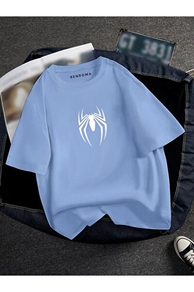 BENROMA Υπερμεγέθη Spider Printed Unisex Tisort Printed