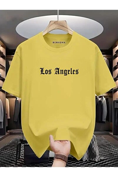 BENROMA تي شيرت مطبوع عليه LOS ANGELES
