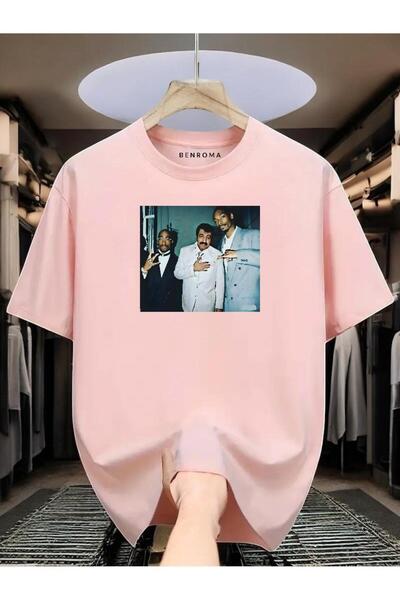 BENROMA تي شيرت مطبوع عليه Müslüm مقاس كبير