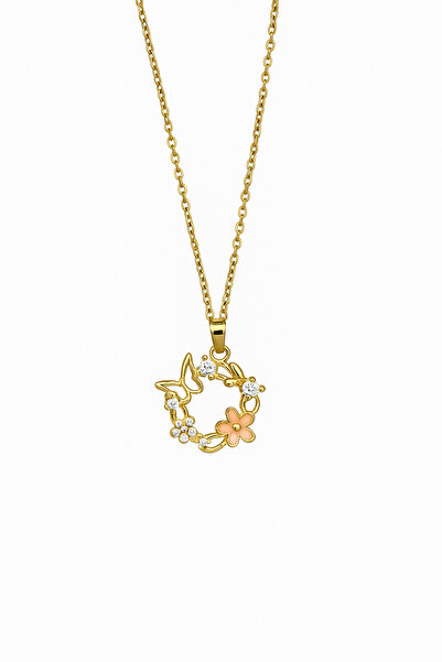 uğurlu dükkan Butterfly Flower Wreath Necklace