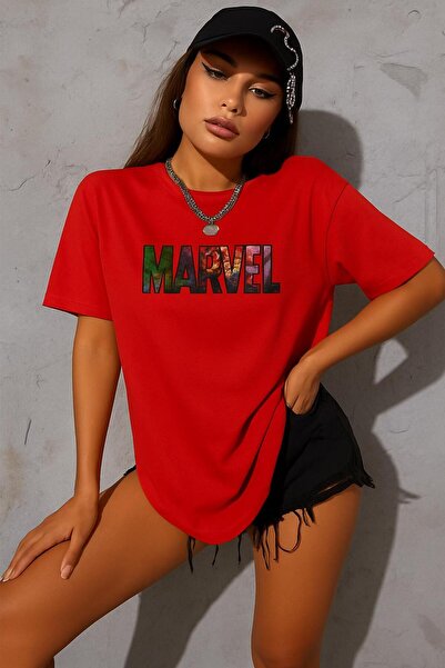 BENROMA Μπλουζάκι με στάμπα Marvel Oversize