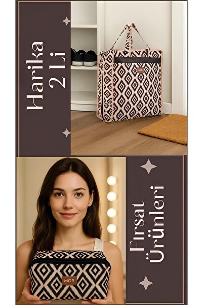 MorBebe 6-Compartment Patterned Shoe Sleeve Travel I Liquid-Proof Multi-Purpose Hold Sleeves Makeup Bag