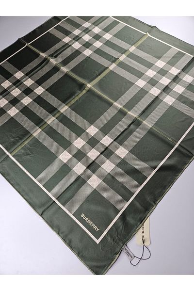 Webinay Home Double Sided Plaid B Pattern Silk Scarf Silk Scarf Hijab
