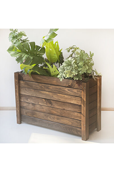 Weblonya Ahşap Saksı Büyük Boy Saksılık Cafe Otel Saksıları 2057