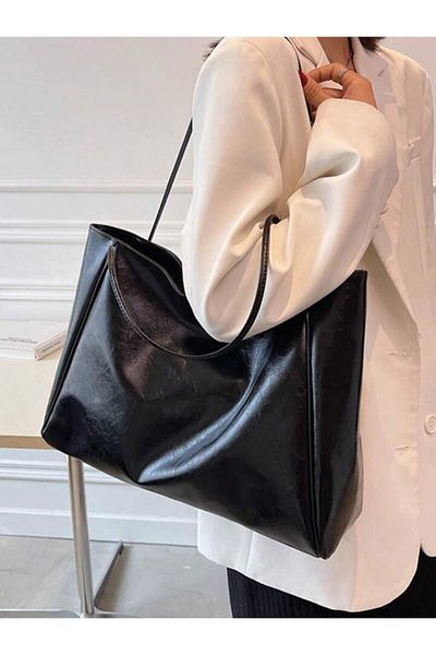 Mojeva Geantă de umăr pentru femei Nancy Black Retro Model A de calitate importată de mărime mare