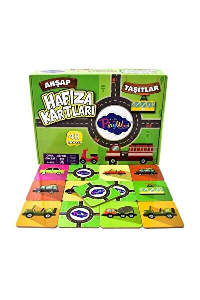 Play Wood بلايوود لعبة تعليمية خشبية لبطاقات الذاكرة 48 قطعة