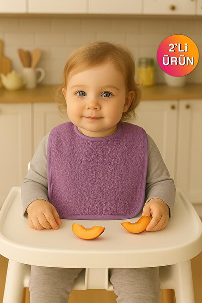 Ender Home Cottonverse 2-Piece Baby Food Bib – 100% Cotton Towel 25X30 cm