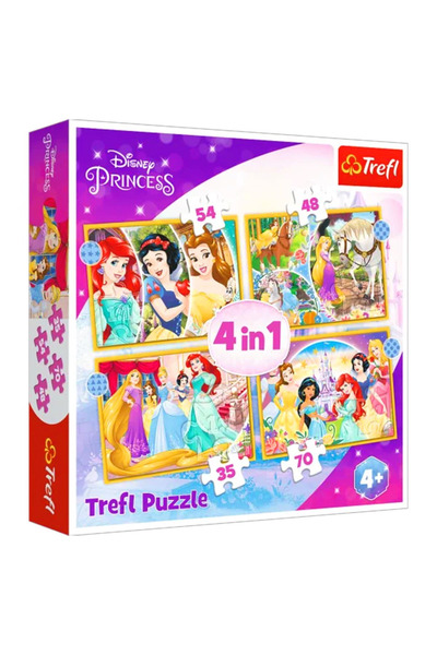 Vardem PUZZLE-34385 Disney Princess 4IN1 Puzzle