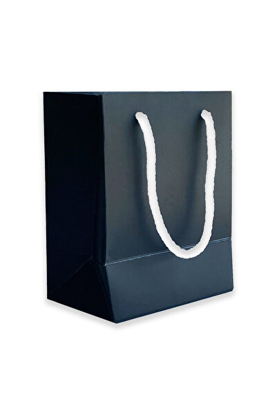 ABB Matbaa 50 Adet Siyah Kuyumcu Karton İpli Çanta (12x15x8)