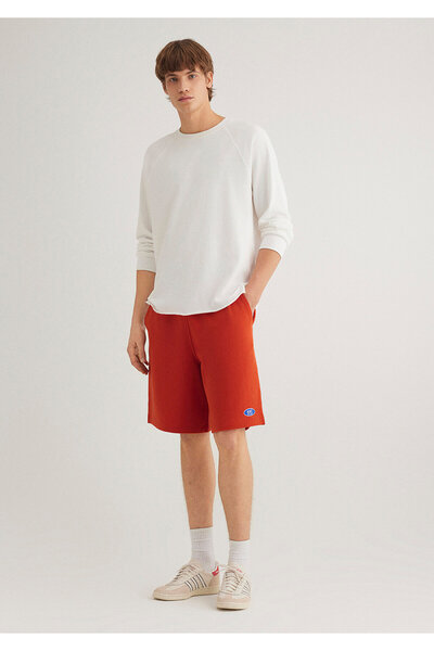 Mavi Logo Printed Red Shorts 0410240 -70435