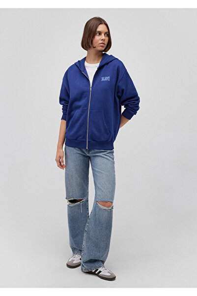 Mavi Суитшърт с качулка и цип с лого 1S10178-70722