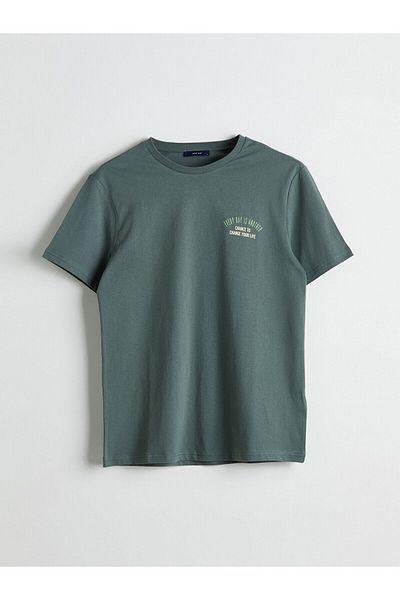 LC Waikiki New Season Crew Neck Printed Combed Cotton Men's T-Shirt - S5Kp07Z8