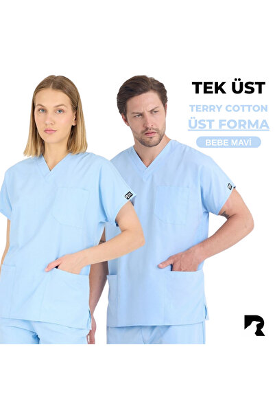KARGA ÜNİFORMA TEK ÜST FORMA - Unisex Yarasa Kol Hemşire Ve Doktor Forması Ta...