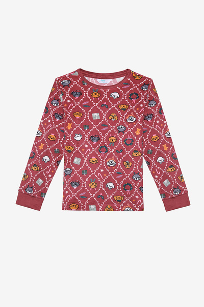 Penti Woofmas Rotes Pyjama-Set für Mädchen