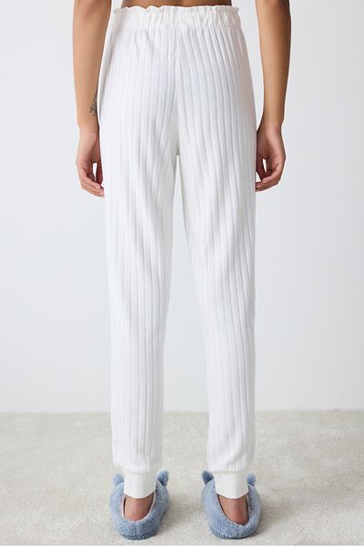 Penti Warm Hearts Rib Off White Trousers