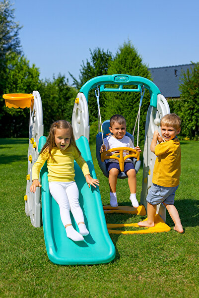 Dolu Nuve 4’ü 1 Arada Çocuk Oyun Parkı – Kaydırak, Salıncak, Barfiks, Basket ...