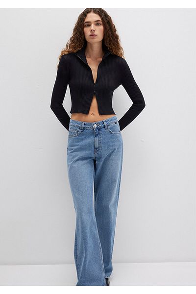 Mavi Double Direction Zipper Black Knitwear Crop / Short Cut 171469-900