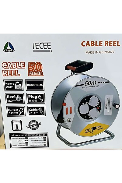 shind 50 m steel cable reel, 3-way, (rust-proof sheet steel, ergonomic handle), Made in Germany